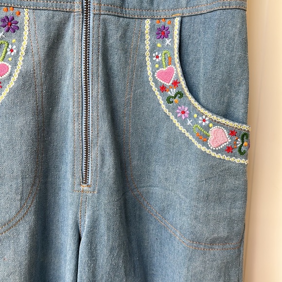 Chasing Unicorns Blue Jumpsuit with Pink and Green Accents - Picture 3 of 9